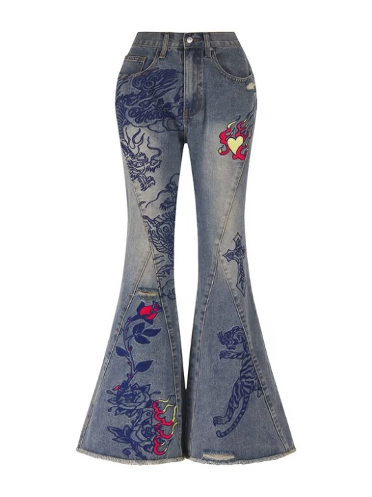 Obrázek produktu Ed Hardy Džíny modrá / červená