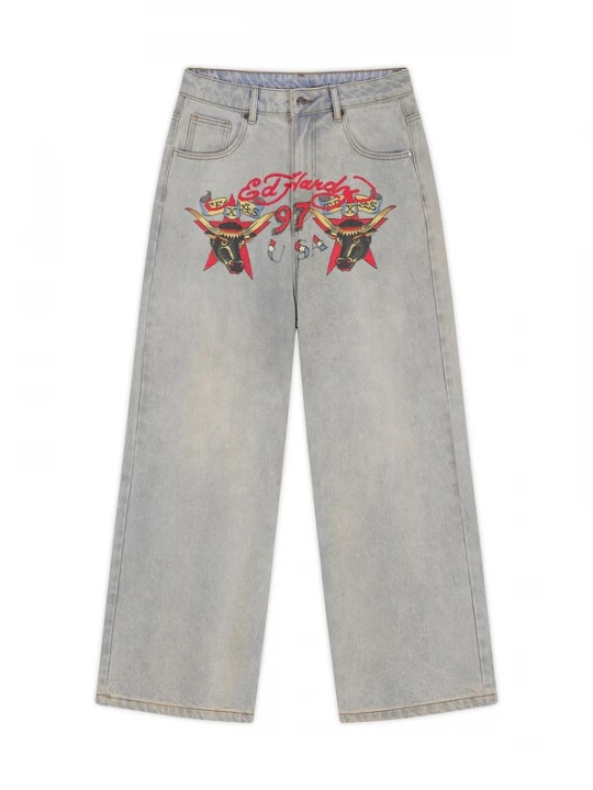 Obrázek produktu Ed Hardy Džíny opálová / světlemodrá / žlutá / červená