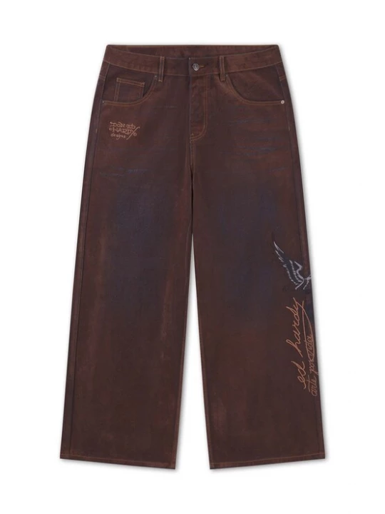 Obrázek produktu Ed Hardy Džíny 'Signature Eagle' béžová / hnědá / šedá