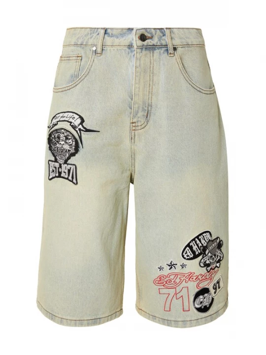 Obrázek produktu Ed Hardy Džíny světlemodrá / světle červená / černá / bílá