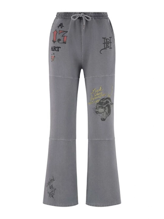 Obrázek produktu Ed Hardy Kalhoty žlutá / šedá džínová / červená