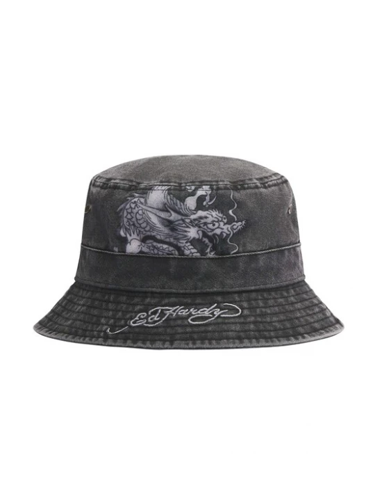 Obrázek produktu Ed Hardy Klobouk 'Crawling Dragon' světle šedá / tmavě šedá