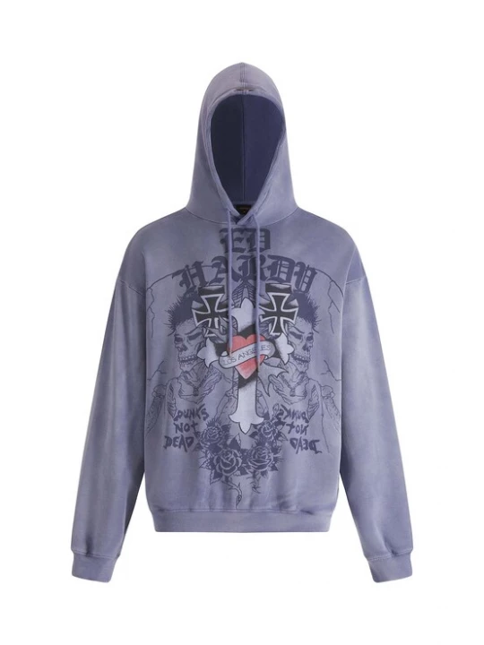 Obrázek produktu Ed Hardy Mikina indigo / fialkově modrá / melounová / černá