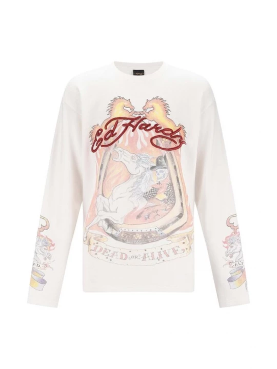 Obrázek produktu Ed Hardy Mikina 'Ride Into Hell' žlutá / lososová / tmavě červená / offwhite