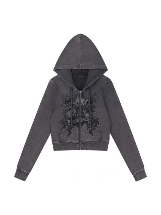 Obrázek produktu Ed Hardy Mikina 'Stay True' černá / černá džínovina / stříbrná