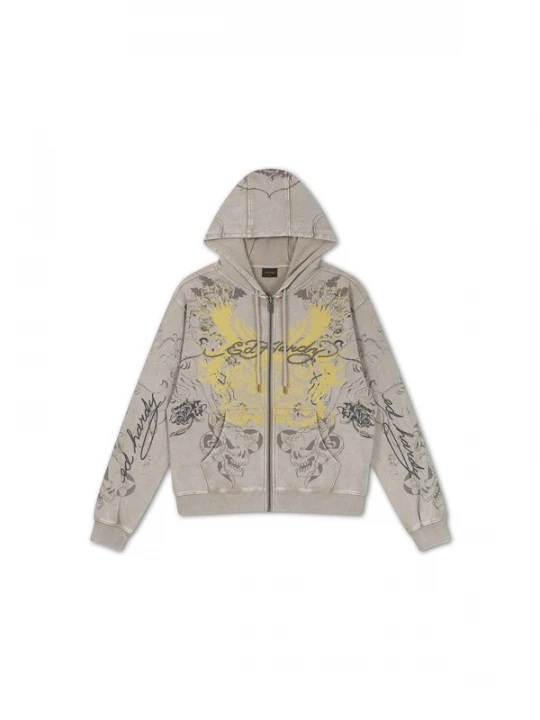 Obrázek produktu Ed Hardy Mikina 'Venom' žlutá / režná / tmavě šedá / černá