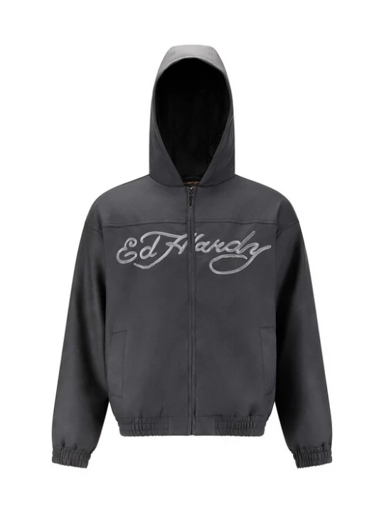 Obrázek produktu Ed Hardy Přechodná bunda 'Soaring Eagles' šedá / světle šedá / černá