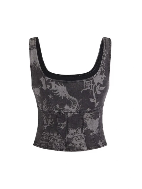 Obrázek produktu Ed Hardy Top šedá / šedá džínová