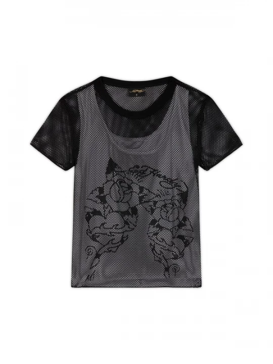 Obrázek produktu Ed Hardy Tričko 'Climbing Rose' černá / bílá