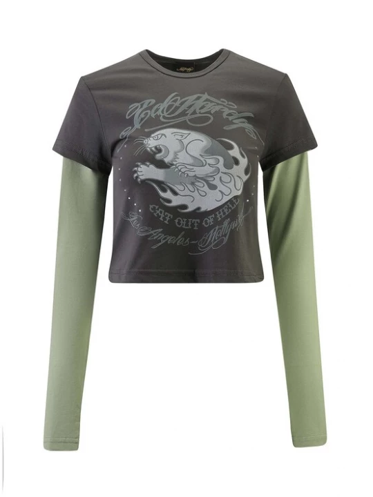 Obrázek produktu Ed Hardy Tričko 'Hellcat' tmavě šedá