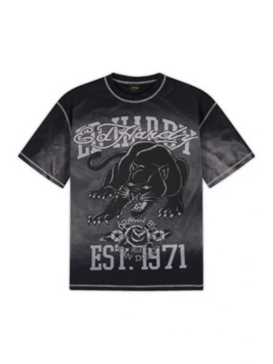 Obrázek produktu Ed Hardy Tričko 'Panther' šedá / černá / offwhite