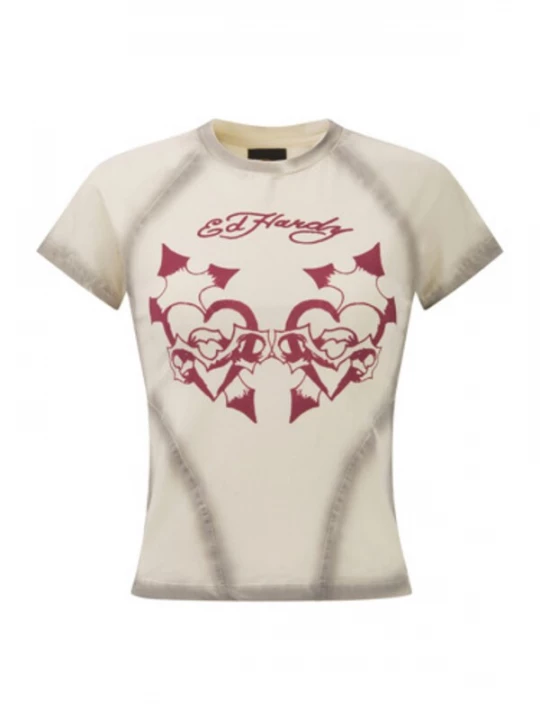 Obrázek produktu Ed Hardy Tričko světle béžová / červená