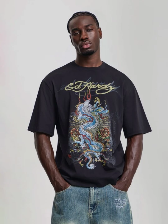 Obrázek produktu Ed Hardy Tričko světlemodrá / červená / černá / bílá