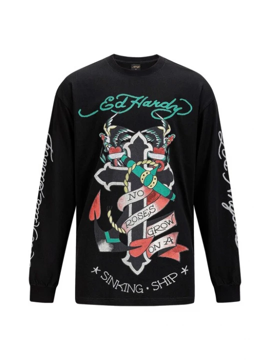 Obrázek produktu Ed Hardy Tričko trávově zelená / burgundská červeň / černá / bílá