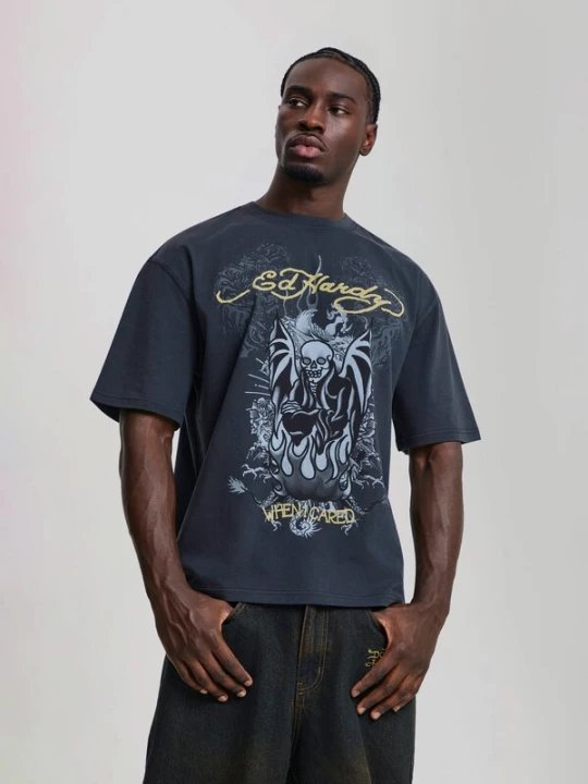 Obrázek produktu Ed Hardy Tričko 'When I Cared' žlutá / černá