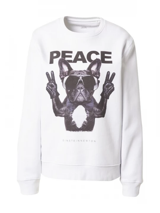Obrázek produktu EINSTEIN & NEWTON Mikina 'Frenchie Peace' antracitová / čedičová šedá / světle šedá / bílá