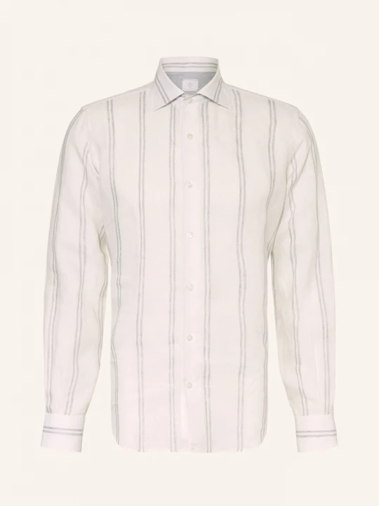 Obrázek produktu Eleventy Lněná Košile Slim Fit bílá / světle šedá