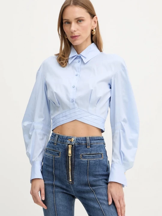 Obrázek produktu Elisabetta Franchi Bavlněná halenka Elisabetta Franchi modrá