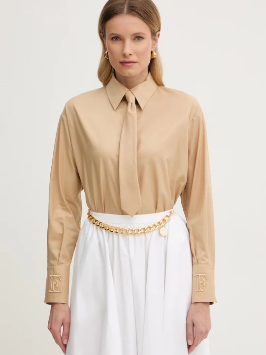 Obrázek produktu Elisabetta Franchi Bavlněná košile Elisabetta Franchi béžová