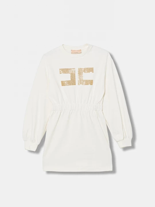 Obrázek produktu Elisabetta Franchi Dětské bavlněné šaty Elisabetta Franchi béžová