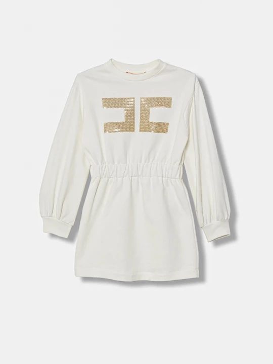Obrázek produktu Elisabetta Franchi Dětské bavlněné šaty Elisabetta Franchi béžová