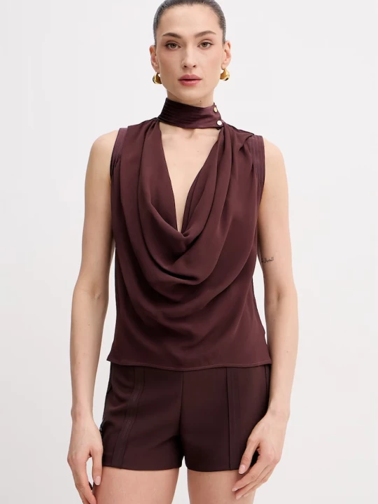 Obrázek produktu Elisabetta Franchi halenka dámská z viskózy hnědá