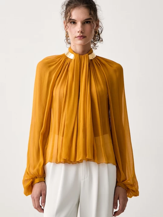 Obrázek produktu Elisabetta Franchi halenka dámská z viskózy oranžová