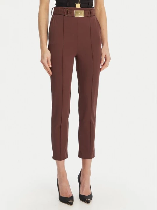 Obrázek produktu Elisabetta Franchi Kalhoty z materiálu PA-132-61E2-V350 Hnědá Regular Fit