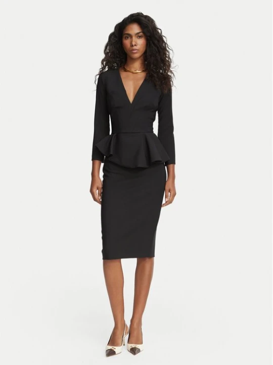 Obrázek produktu Elisabetta Franchi Koktejlové šaty AB-010-67E2-V400 Černá Fitted Fit