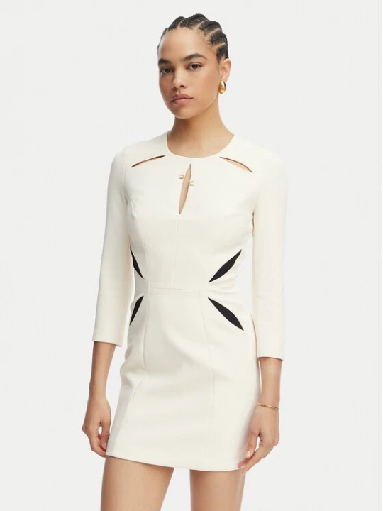 Obrázek produktu Elisabetta Franchi Koktejlové šaty AB-868-61E2-V390 Krémová Slim Fit