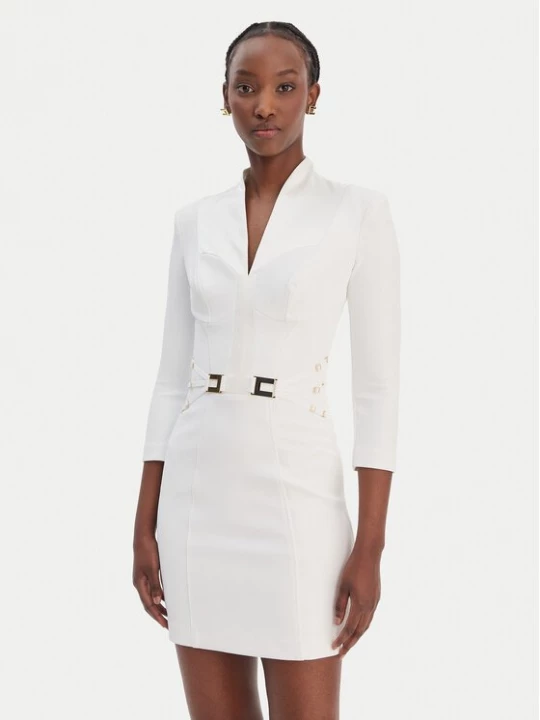 Obrázek produktu Elisabetta Franchi Koktejlové šaty AB-869-61E2-V520 Bílá Regular Fit