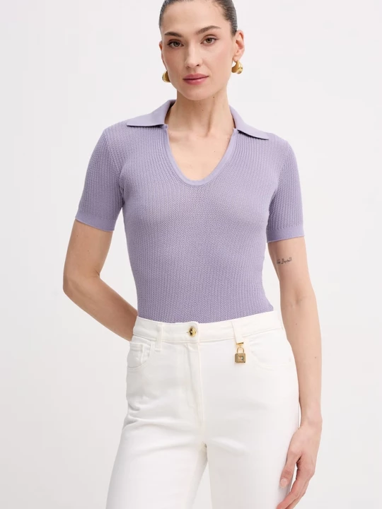 Obrázek produktu Elisabetta Franchi polo dámské z viskózy fialová