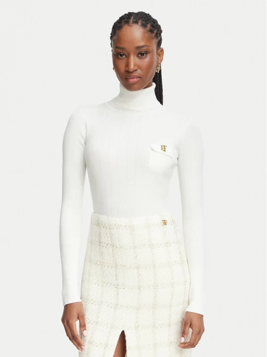 Obrázek produktu Elisabetta Franchi Rolák MK-05B-66E2-V350 Bílá Slim Fit