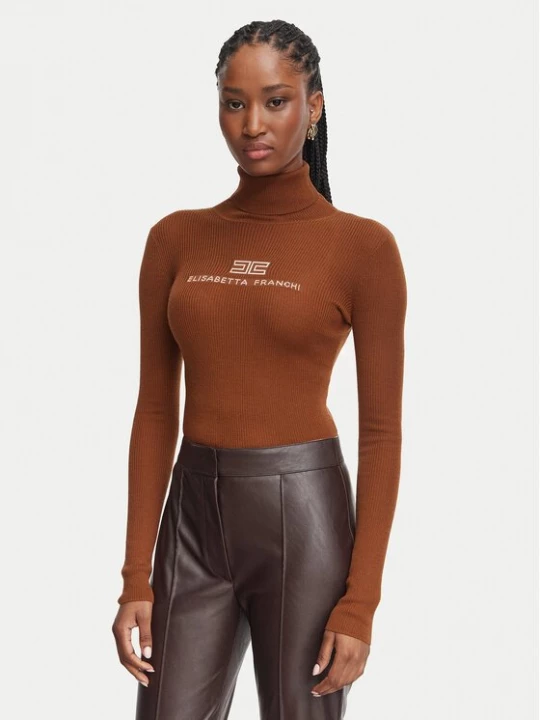 Obrázek produktu Elisabetta Franchi Rolák MK-18B-66E2-V320pr Hnědá Slim Fit