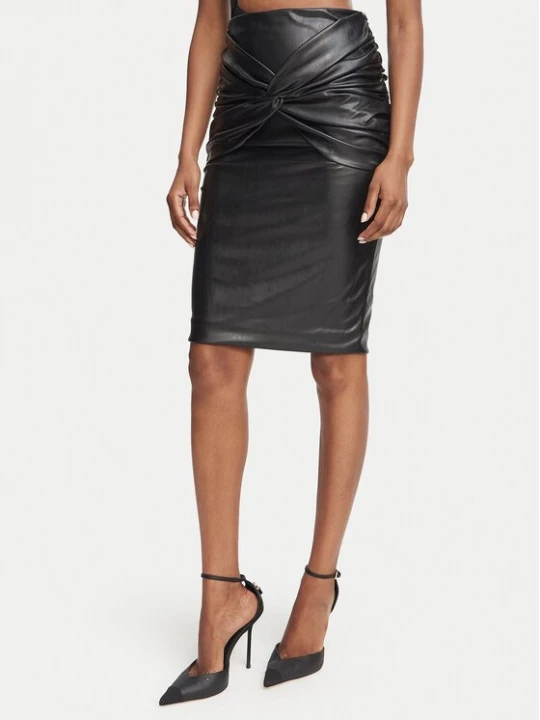 Obrázek produktu Elisabetta Franchi Sukně z imitace kůže GO-219-66E2-V260 Černá Slim Fit