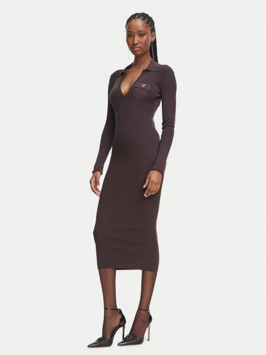 Obrázek produktu Elisabetta Franchi Úpletové šaty AM-08B-66E2-V380 Tmavě hnědá Slim Fit
