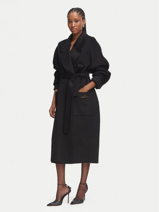 Obrázek produktu Elisabetta Franchi Vlněný kabát CP-01D-66E2-V850 Černá Regular Fit