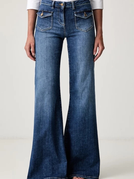 Obrázek produktu Elisabetta Franchi wide leg džíny dámské modrá