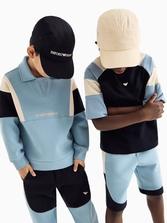 Obrázek produktu Emporio Armani Dětské bavlněné tričko Emporio Armani námořnická modř