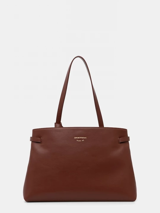 Obrázek produktu Emporio Armani Kožená kabelka Emporio Armani hnědá