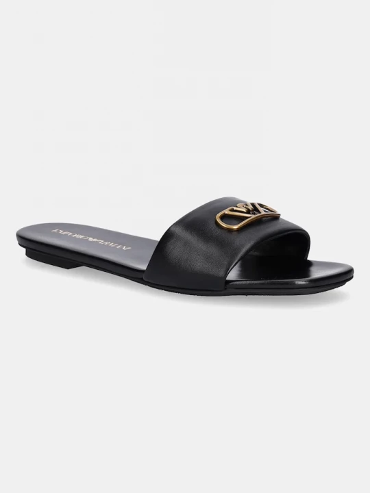 Obrázek produktu Emporio Armani Kožené pantofle Emporio Armani černá