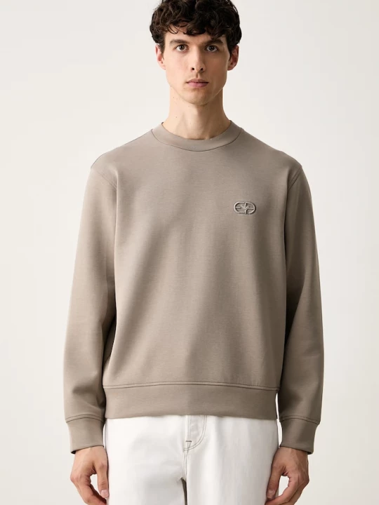 Obrázek produktu Emporio Armani mikina s kapucí pánská s bavlnou béžová