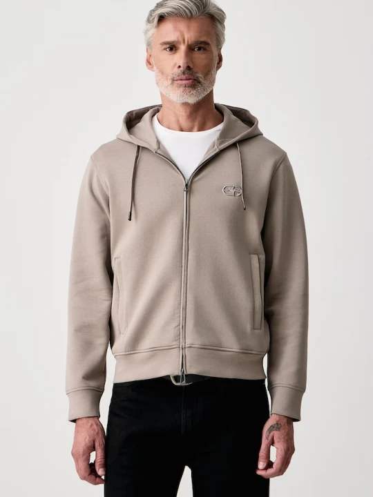 Obrázek produktu Emporio Armani mikina s kapucí pánská s bavlnou béžová