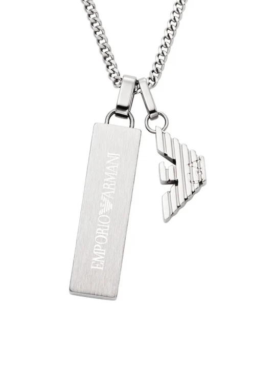 Obrázek produktu Emporio Armani náhrdelník s přívěskem pánský z ušlechtilé oceli Eagle Logo stříbrná