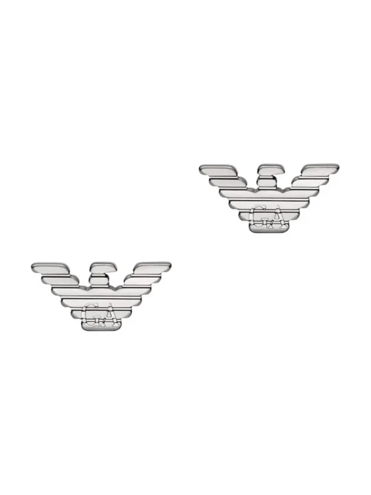 Obrázek produktu Emporio Armani náušnice pánské z nerezové oceli Eagle Logo stříbrná