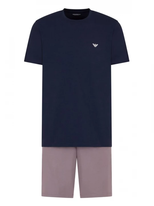 Obrázek produktu Emporio Armani Pyžamo krátké modrá / bledě fialová / bílá