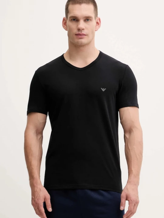 Obrázek produktu Emporio Armani Underwear basic tričko pánské bavlněné s elastanem 2-pack černá