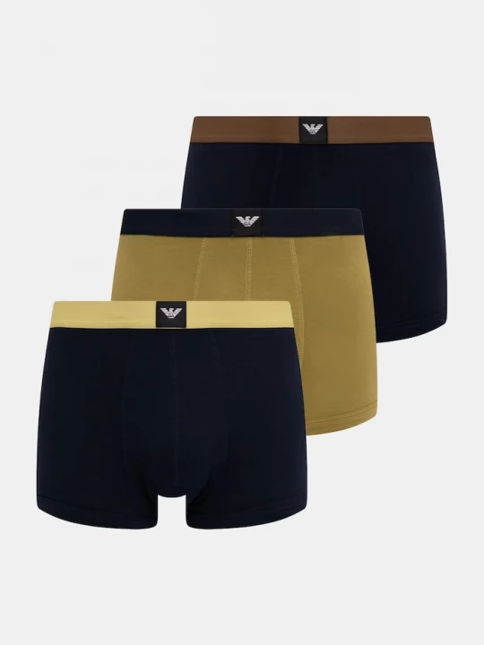 Obrázek produktu Emporio Armani Underwear boxerky pánské bavlněné s elastanem 3-pack námořnická modř