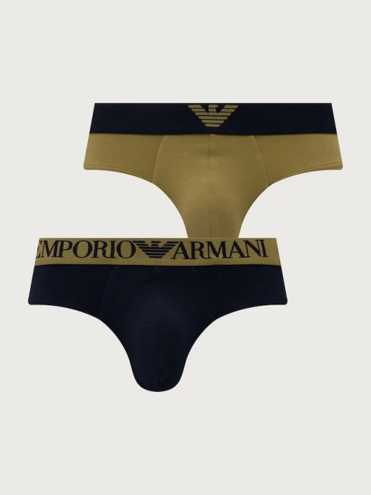 Obrázek produktu Emporio Armani Underwear slipy pánské bavlněné elastanem 2-pack zelená