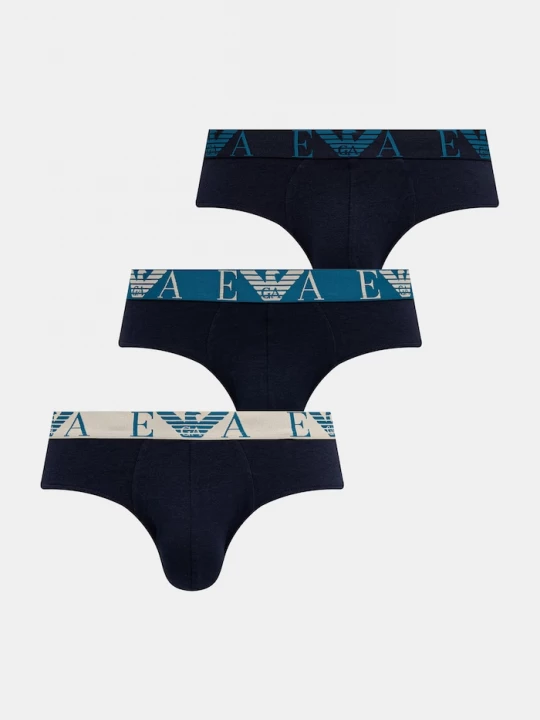 Obrázek produktu Emporio Armani Underwear slipy pánské bavlněné elastanem 3-pack modrá